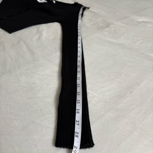 Black Ribbed Button-Up Cardigan - Picture 6 of 7